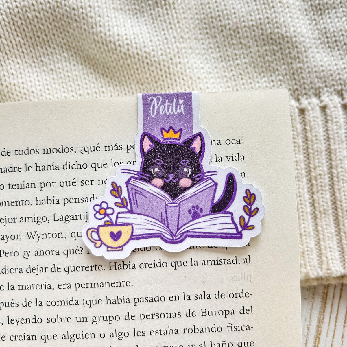 Marcapáginas magnético | Gatito negro