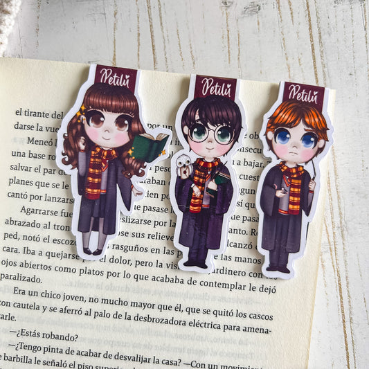 Marcapáginas magnético | Harry Potter | Harry, Ron y Hermione