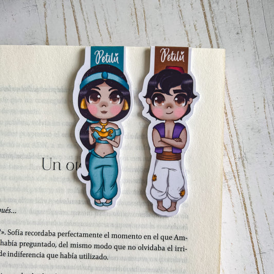 Marcapáginas magnético | Jasmine y Aladdin