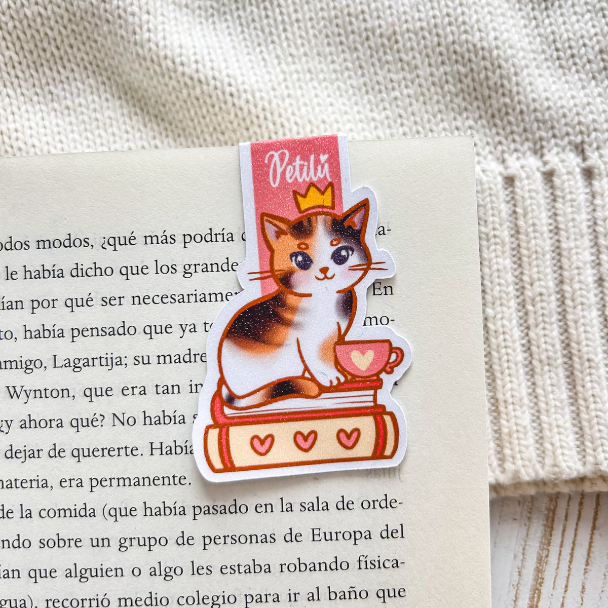 Marcapáginas magnético | Gatito naranja